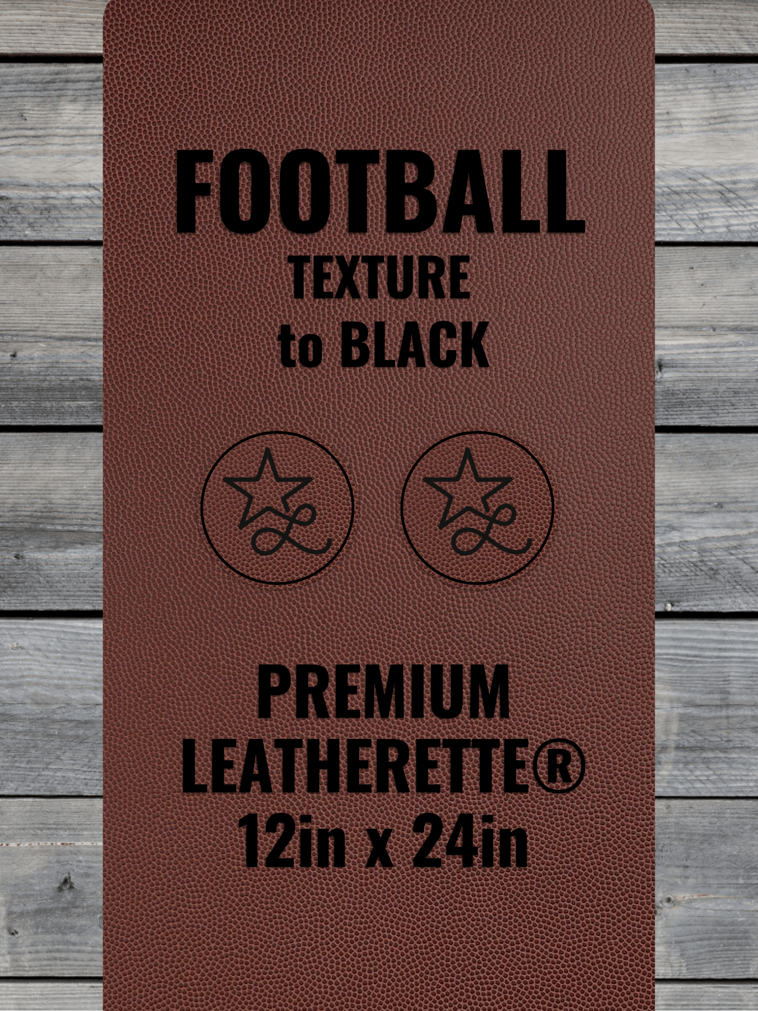 Football Texture / Black Durra-Bull Premium Leatherette® Sheets (12x24)