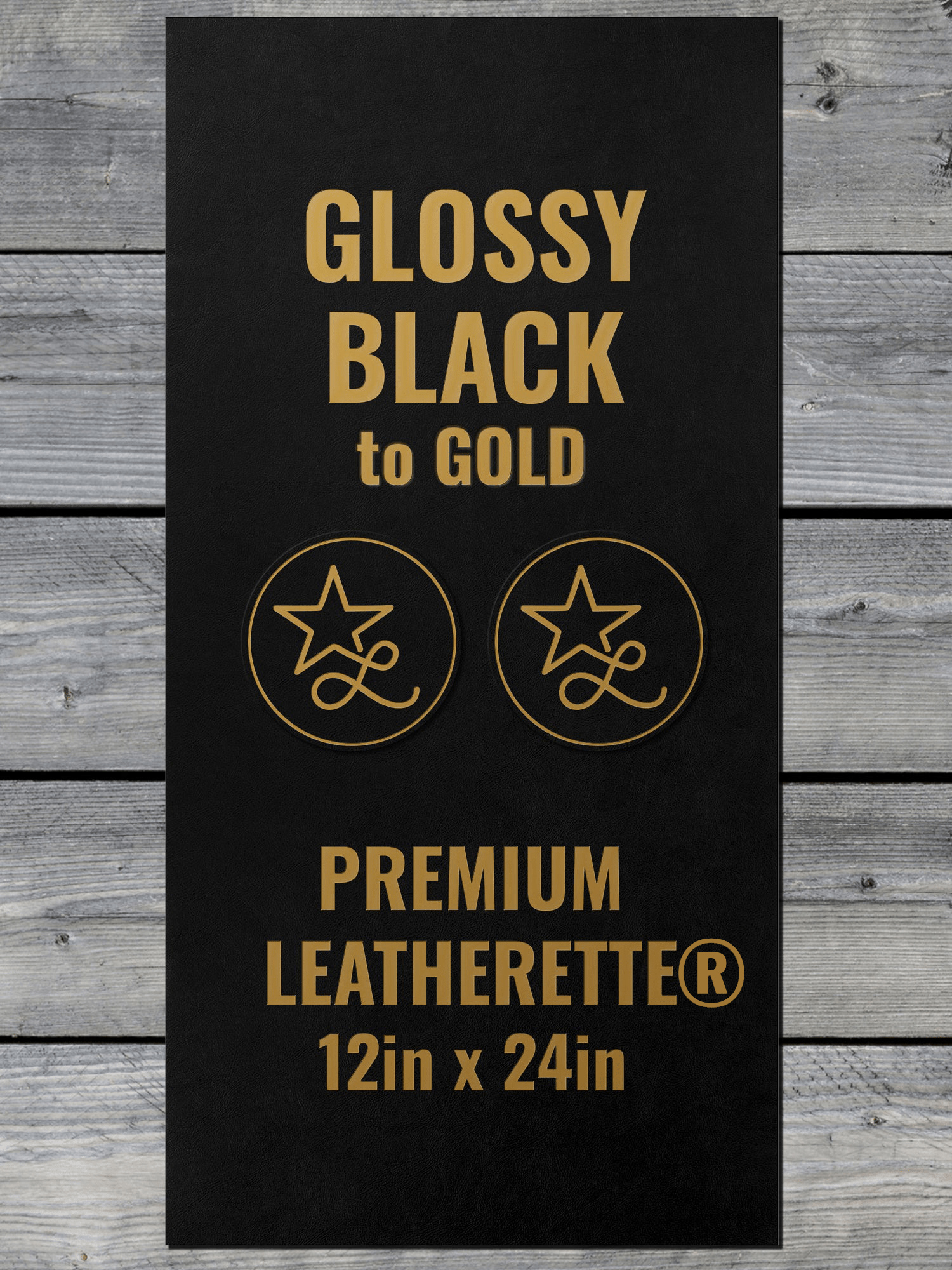 Glossy Black / Gold Durra-Bull Premium Leatherette® Sheets (12x24)