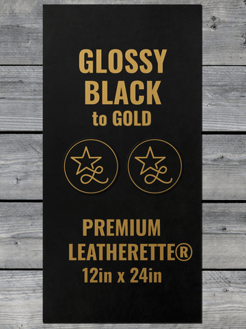 Glossy Black / Gold Durra-Bull Premium Leatherette® Sheets (12x24)