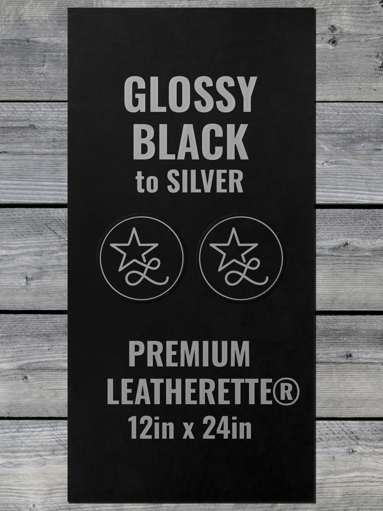 Glossy Black / Silver Durra-Bull Premium Leatherette® Sheets (12x24)