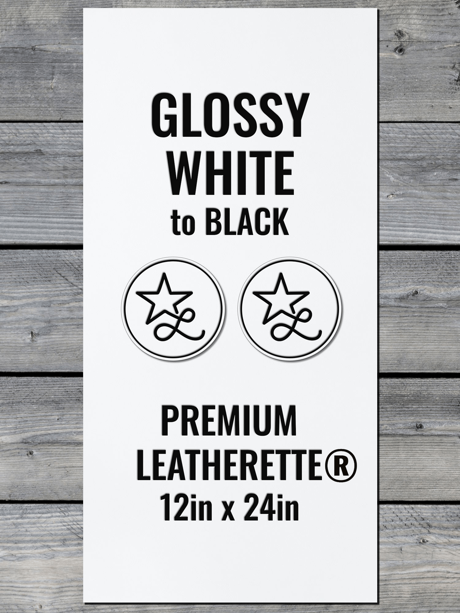 Glossy White / Black Durra-Bull Premium Leatherette® Sheets (12x24)