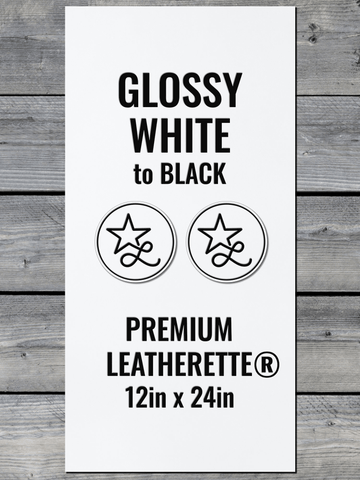 Glossy White / Black Durra-Bull Premium Leatherette® Sheets (12x24)