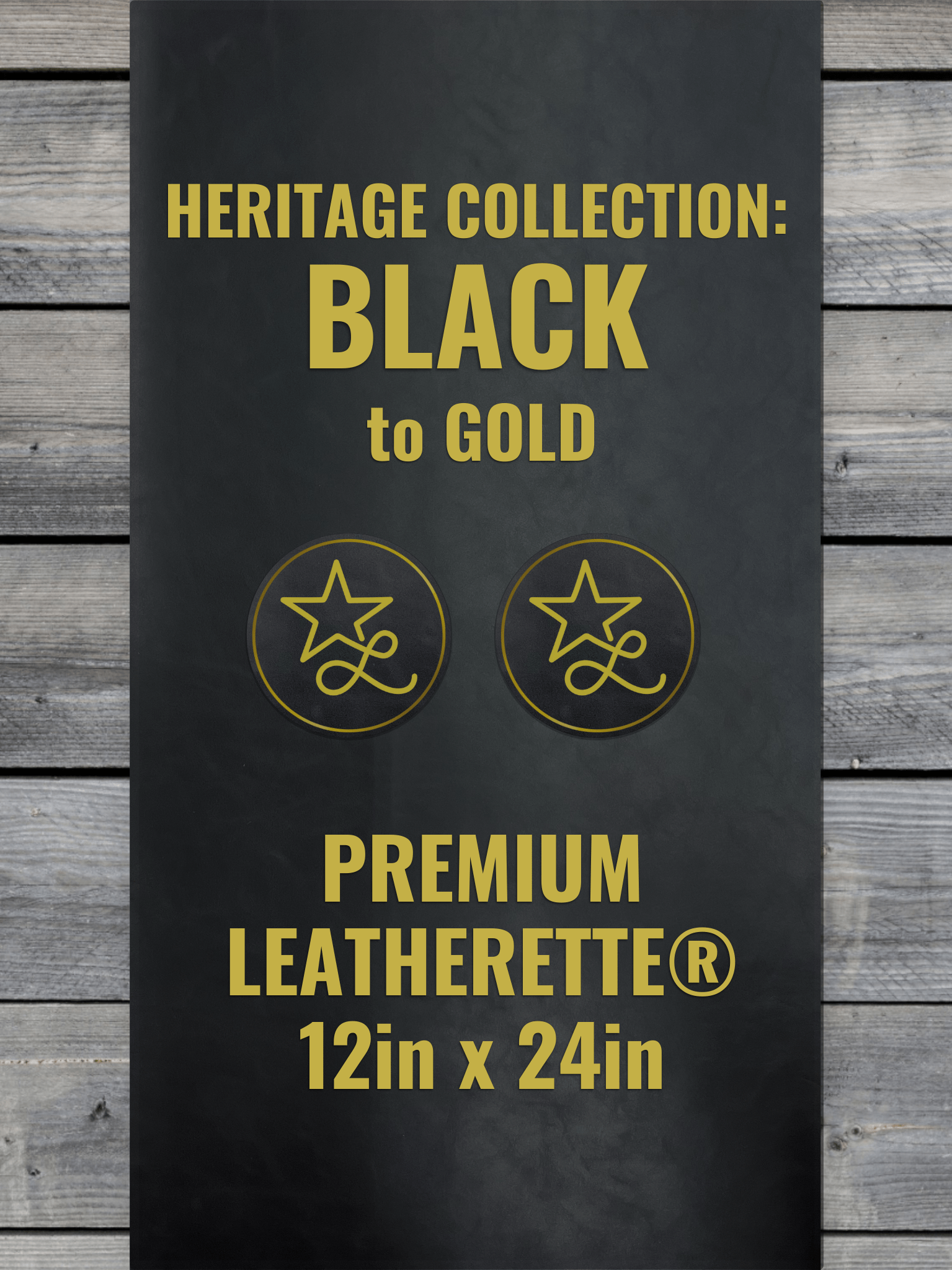 Heritage Collection: Black / Gold Durra-Bull Premium Leatherette® Sheets (12x24)