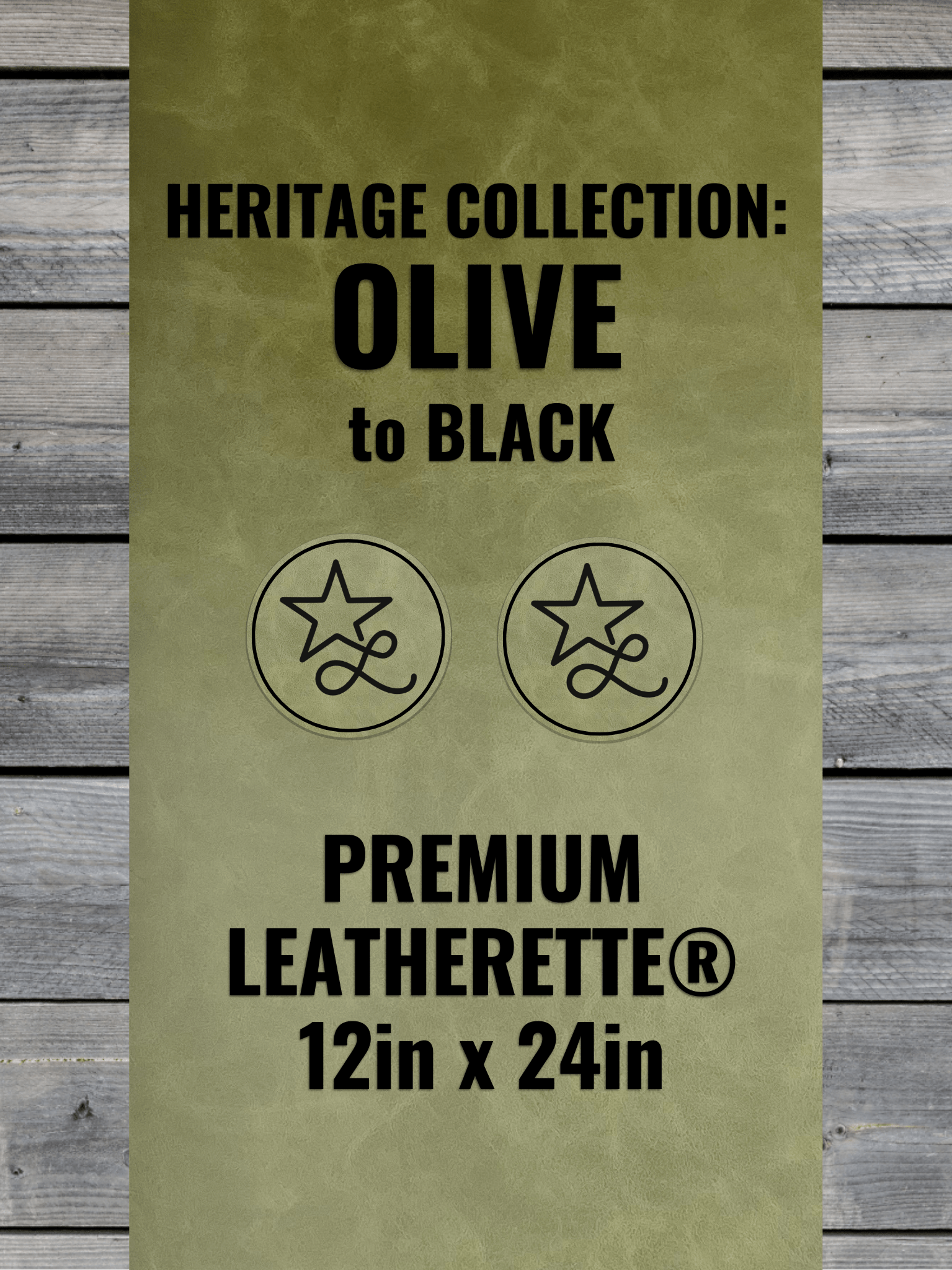Heritage Collection: Olive / Black Durra-Bull Premium Leatherette® Sheets (12x24)