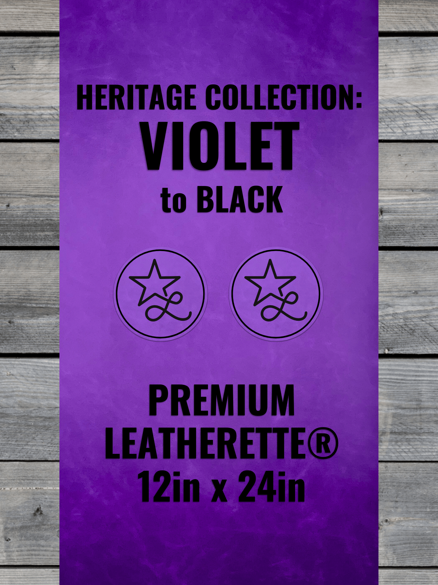 Heritage Collection: Violet / Black Durra-Bull Premium Leatherette® Sheets (12x24)