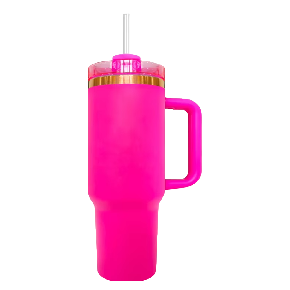 40oz Copper Plated Tumbler - Hot Pink