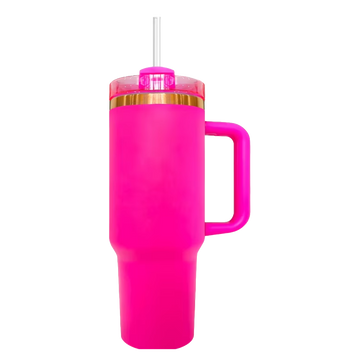 40oz Copper Plated Tumbler - Hot Pink