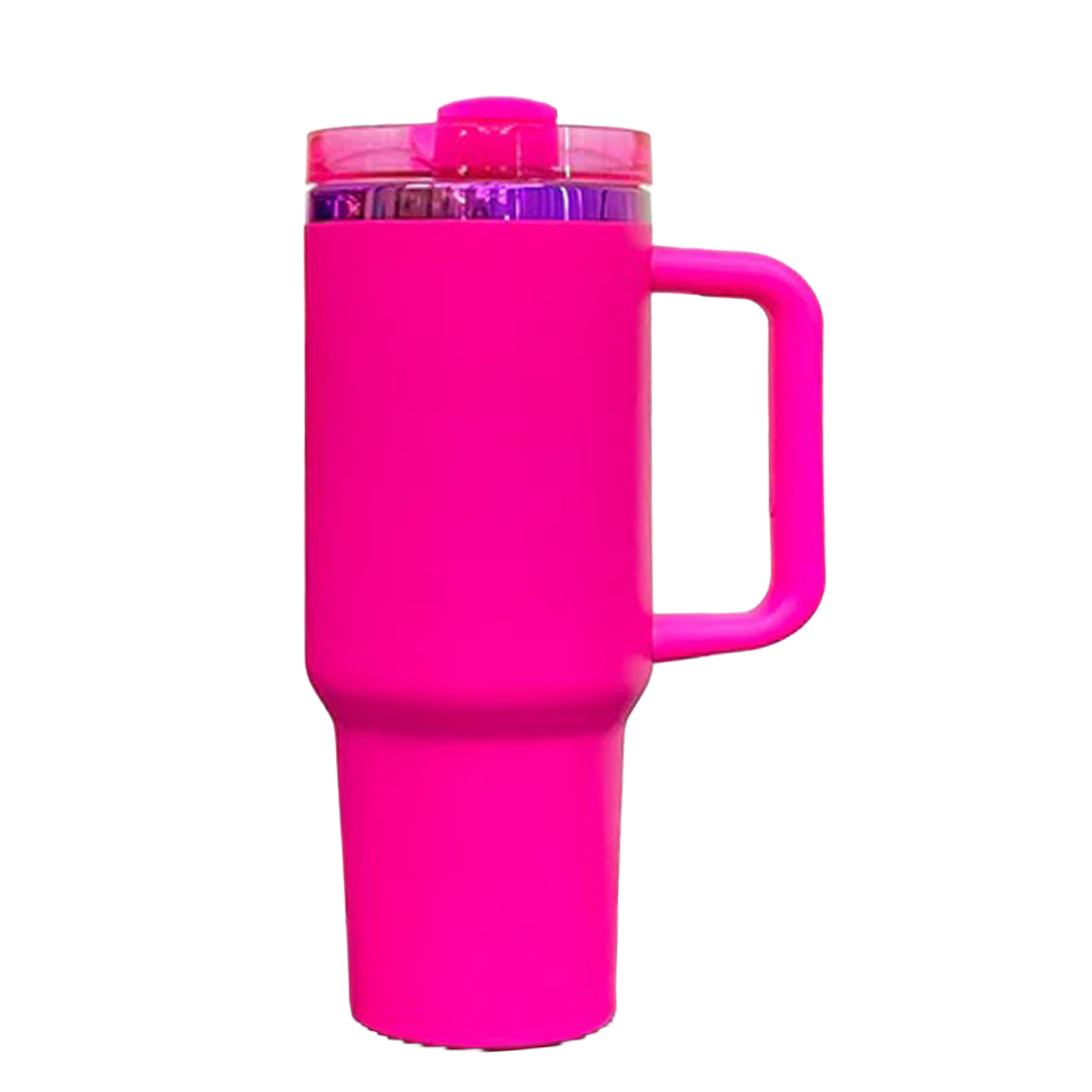 40oz Purple/Pink Plated Tumbler - Hot Pink