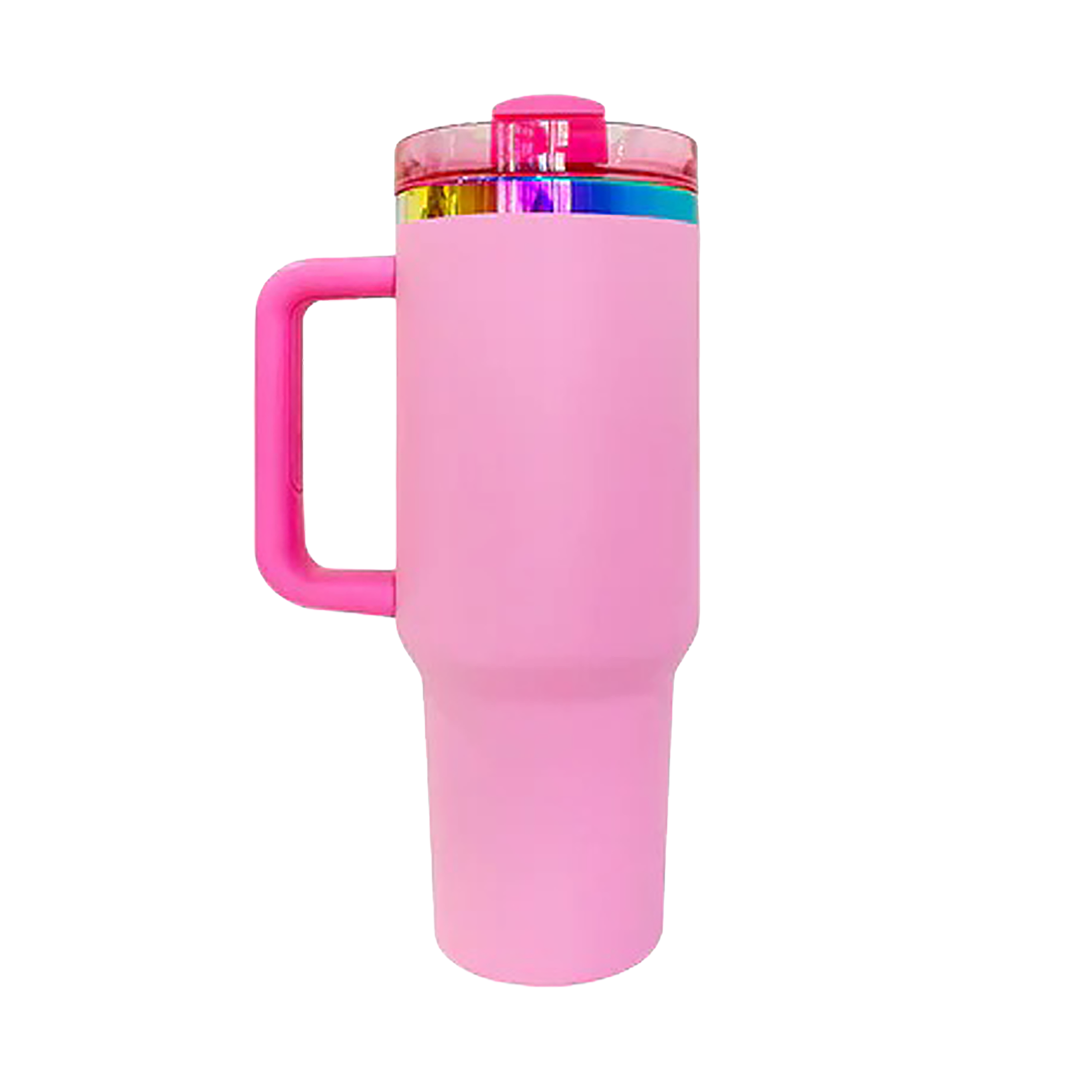 40oz Rainbow Plated Tumbler - Bubblegum