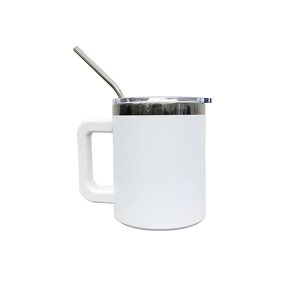 10oz Mirror Black Plated Mug - White
