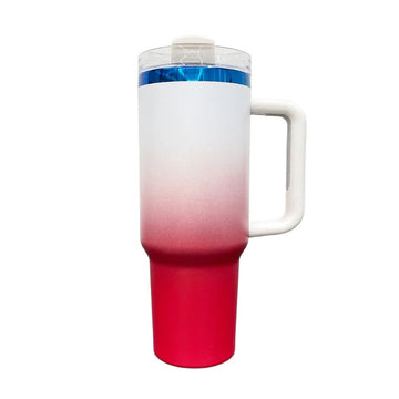 40oz Blue Plated Tumbler - Ombre Red