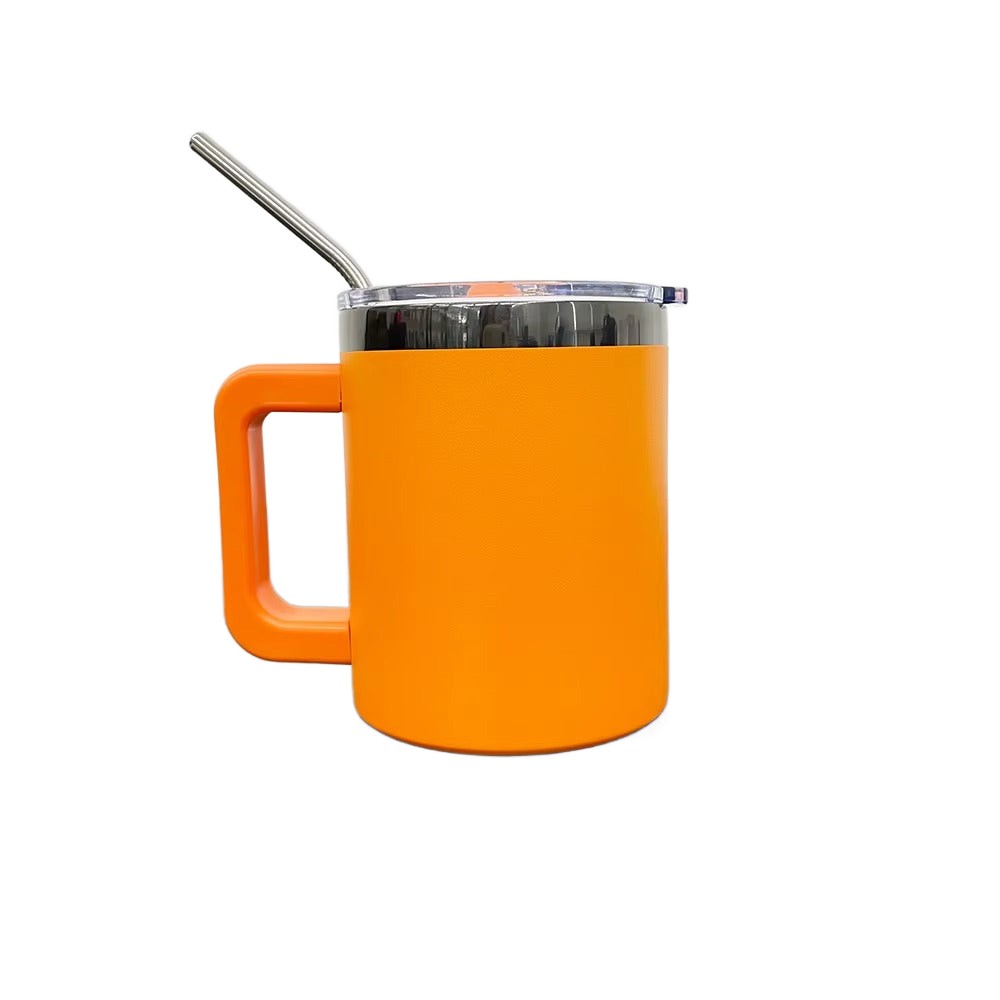 10oz Mirror Black Plated Mug - Orange