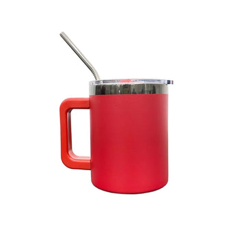 10oz Mirror Black Plated Mug - Red