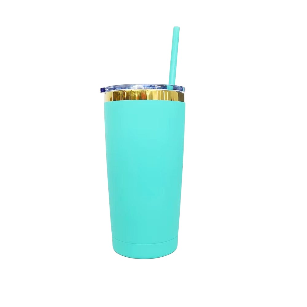20oz Mirror Gold Plated Tumbler - Turquoise