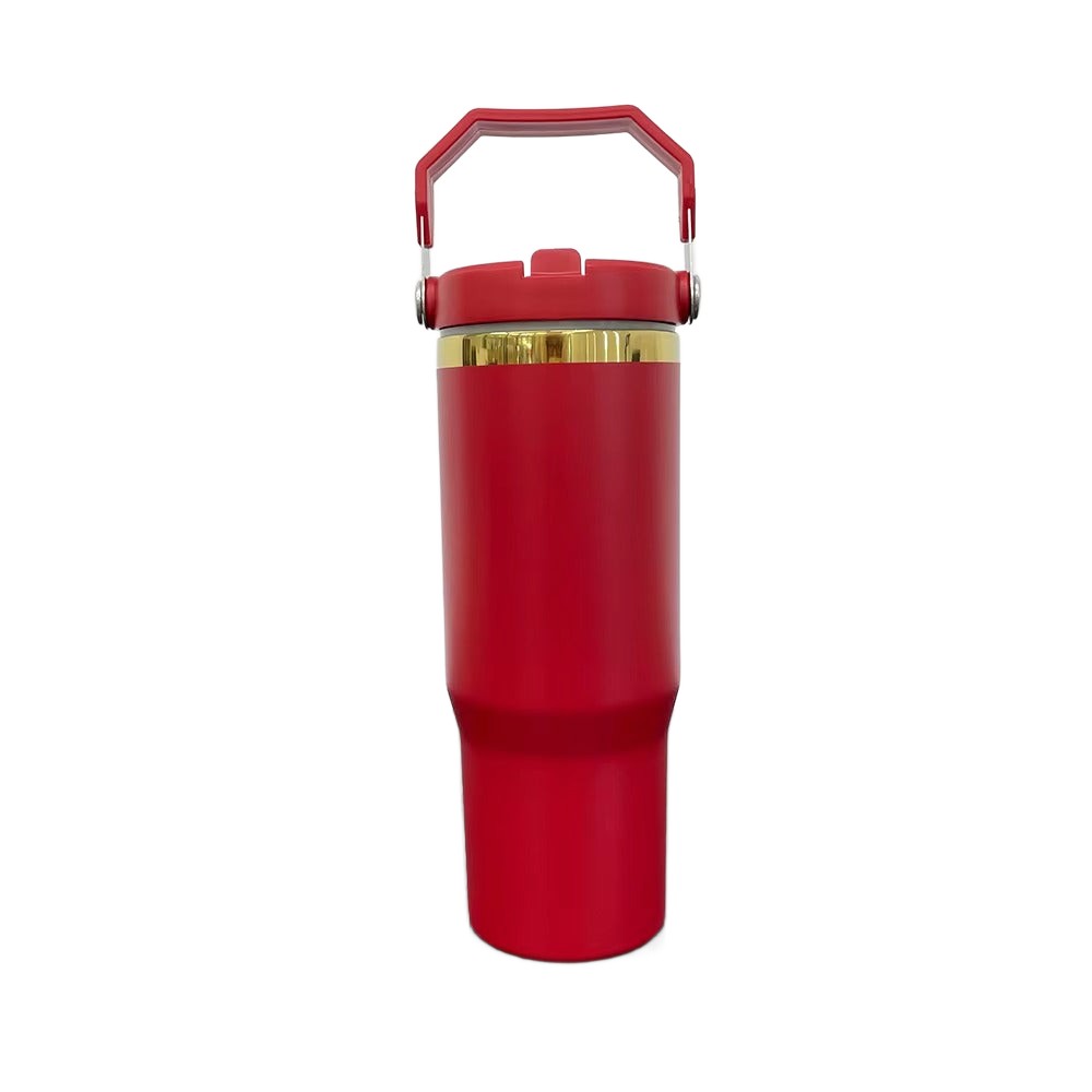 30oz Gold Plated Flip Tumbler - Red