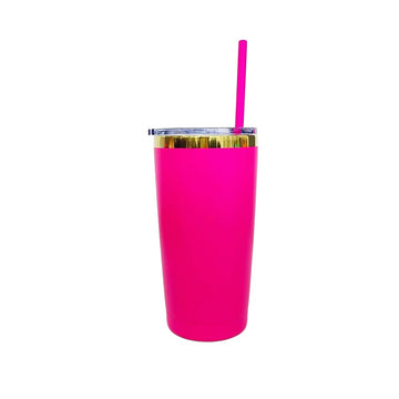 20oz Mirror Gold Plated Tumbler - Hot Pink
