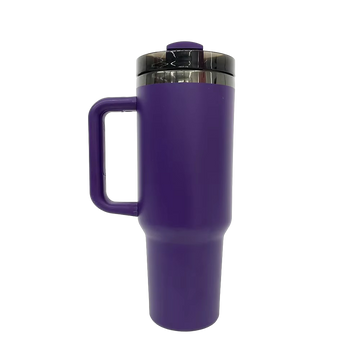 40oz Mirror Black Plated Tumbler - Purple
