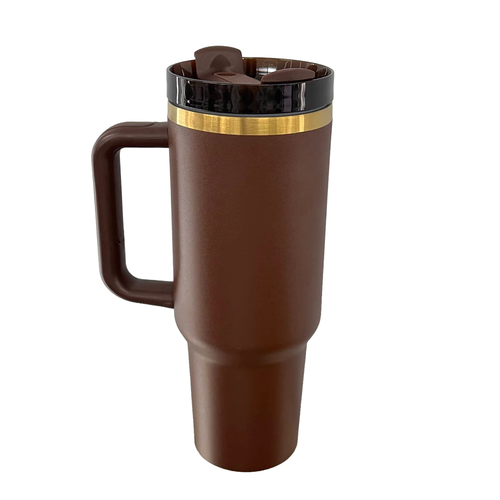 40oz Gold Plated Tumbler - Chocolate