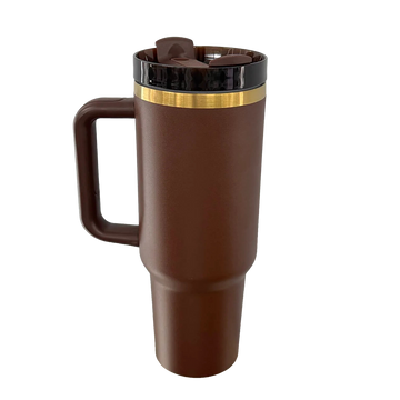40oz Gold Plated Tumbler - Chocolate