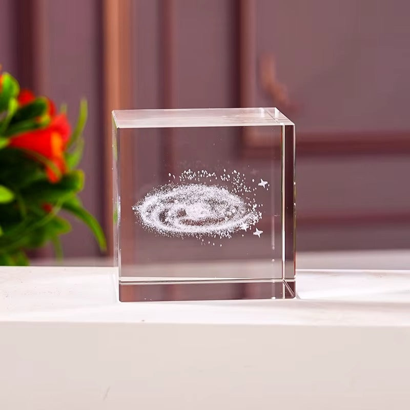 K9 Crystal With LED Base & Gift Box - 50mm Cube