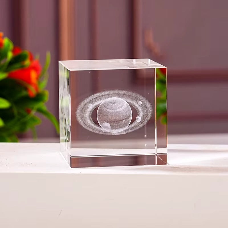 K9 Crystal With LED Base & Gift Box - 50mm Cube