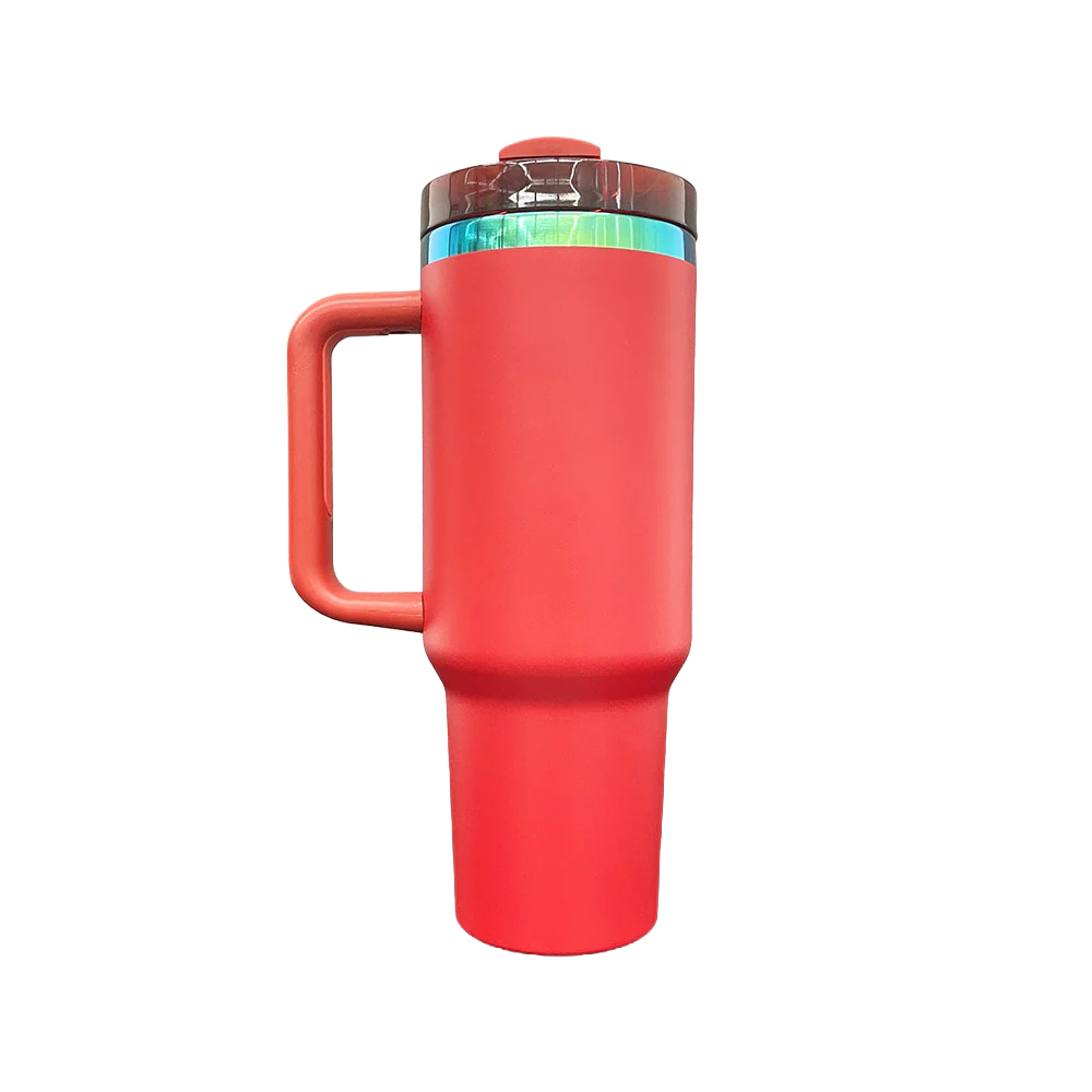 40oz Green/Blue Plated Tumbler - Red