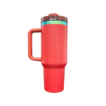 40oz Green/Blue Plated Tumbler - Red