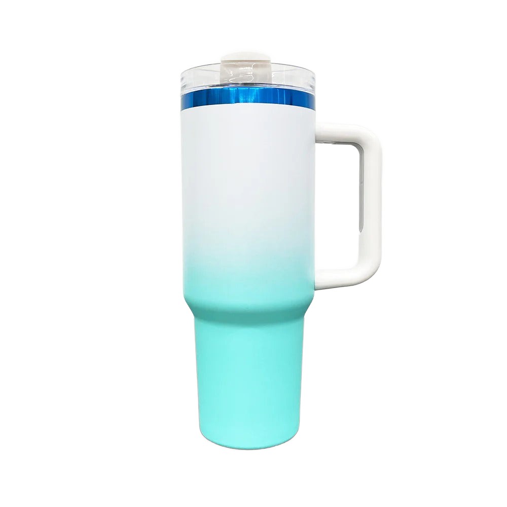 40oz Blue Plated Tumbler - Ombre Turquoise
