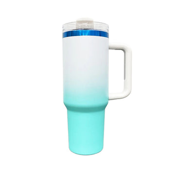40oz Blue Plated Tumbler - Ombre Turquoise