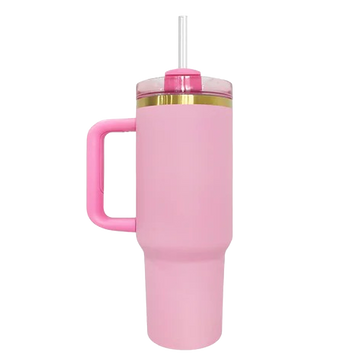 40oz Gold Plated Tumbler - Bubblegum