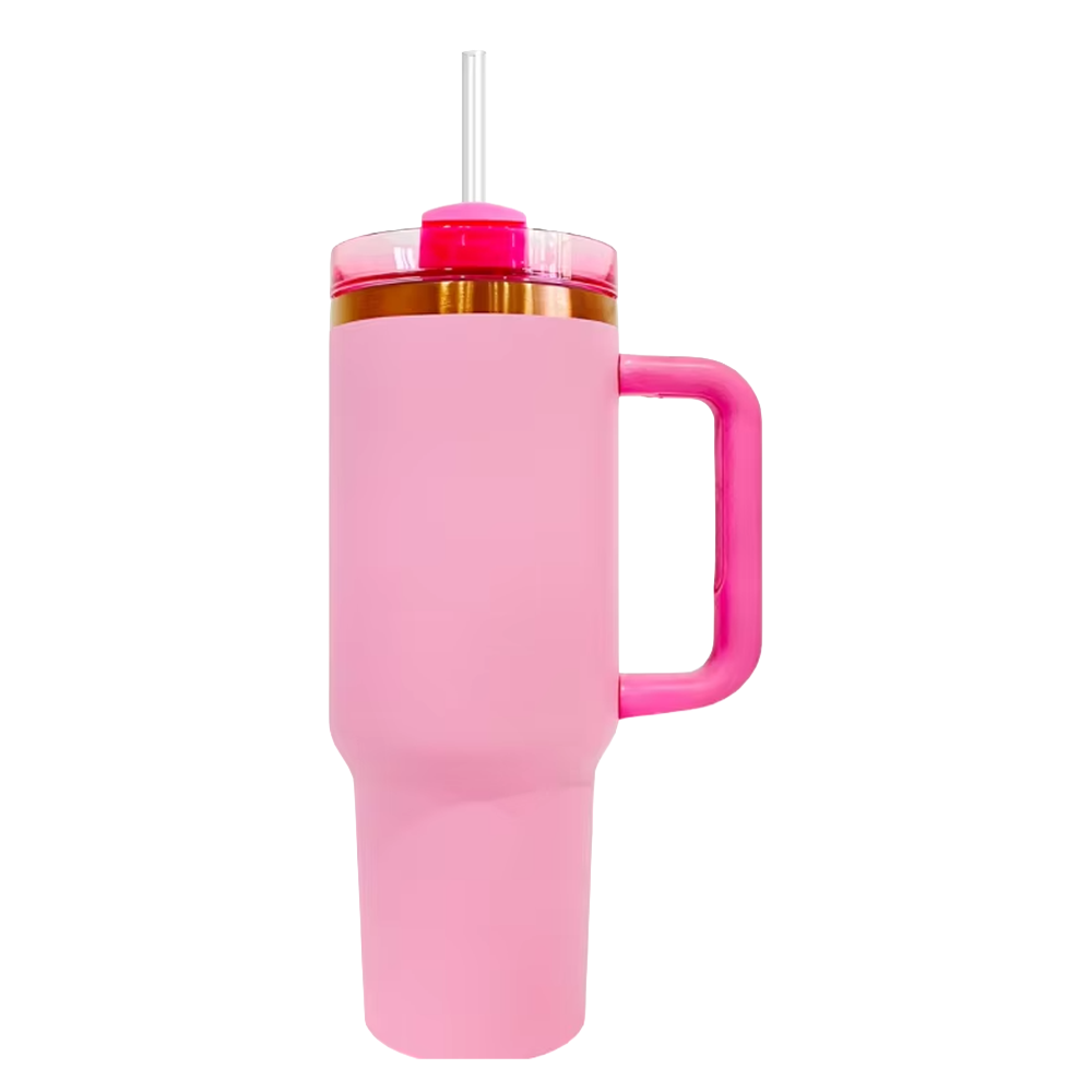 40oz Copper Plated Tumbler - Bubblegum