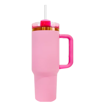 40oz Copper Plated Tumbler - Bubblegum