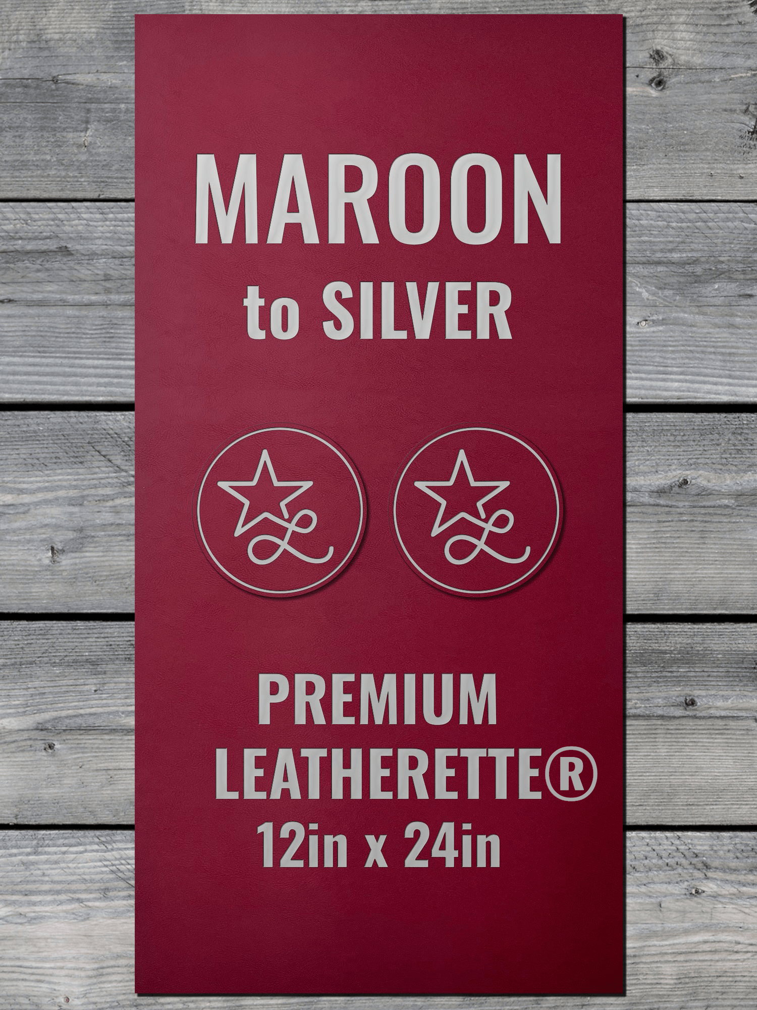 Maroon / Silver Durra-Bull Premium Leatherette® Sheets (12x24)