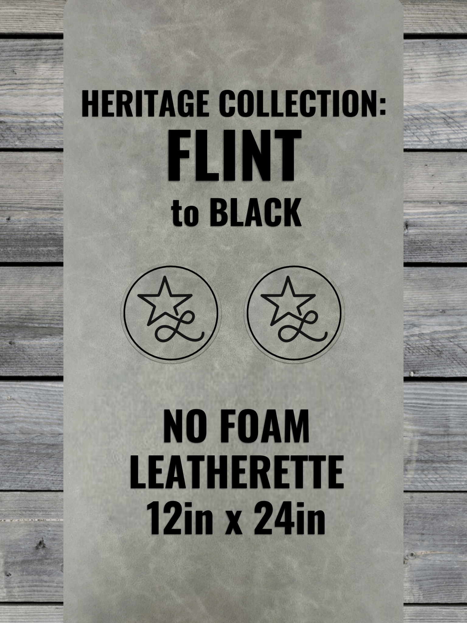 NO-FOAM Heritage Collection Flint/Black Durra-Bull Leatherette Sheets (12x24)