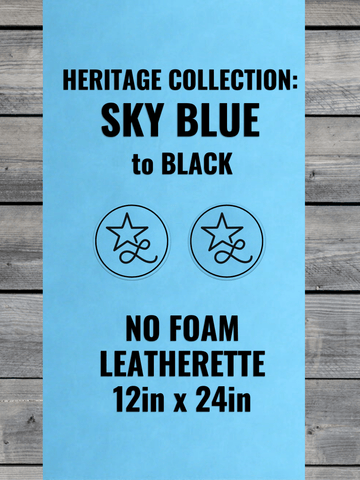 NO-FOAM Heritage Collection Sky Blue/Black Durra-Bull Leatherette Sheets (12x24)
