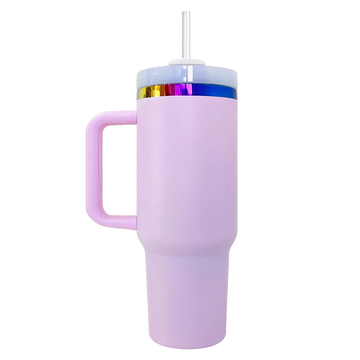 40oz Rainbow Plated Tumbler - Pastel Purple