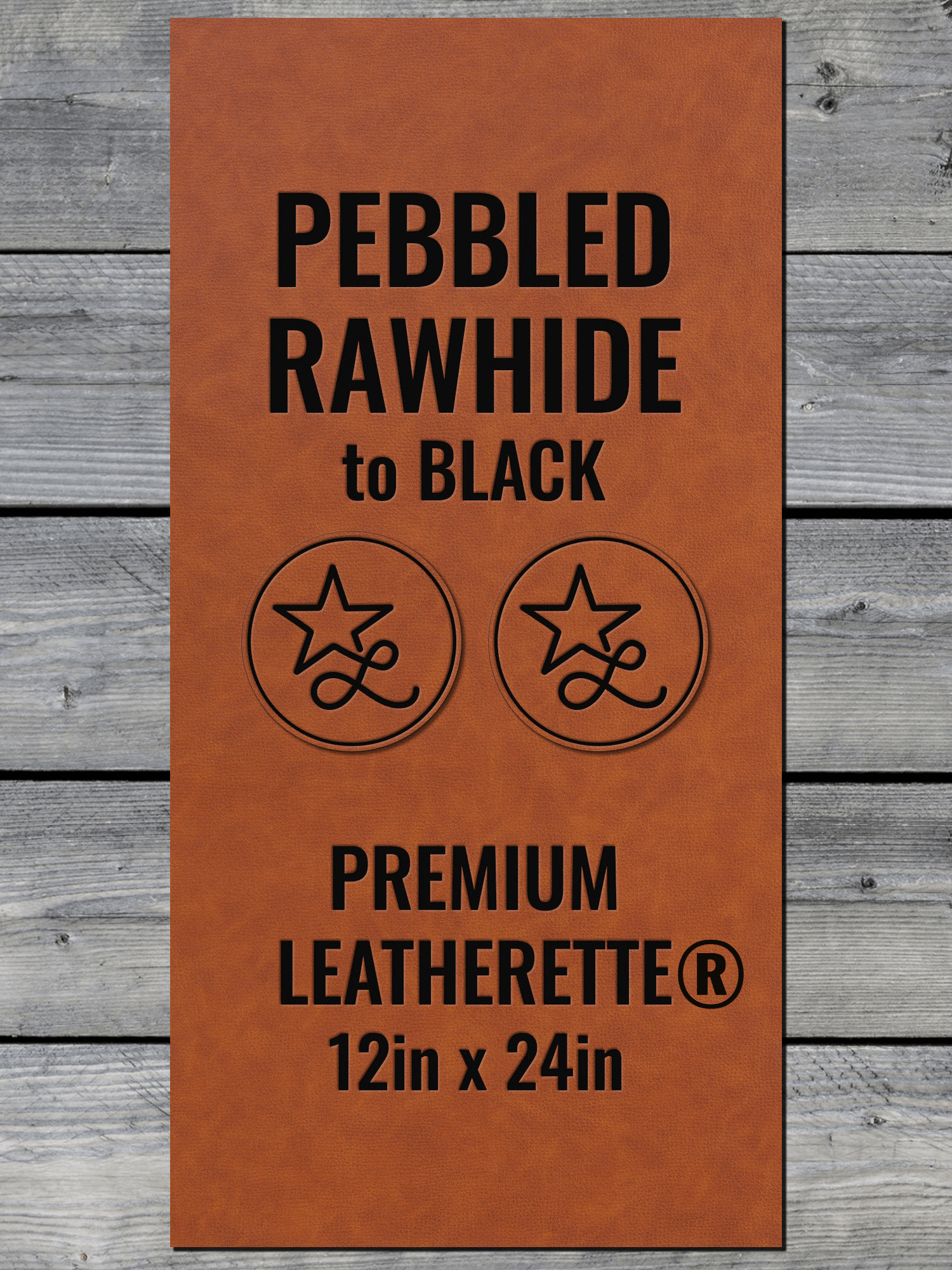 Pebbled Rawhide / Black Durra-Bull Premium Leatherette® Sheets (12x24)