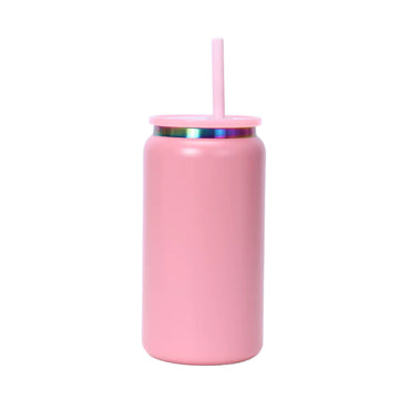 16oz Rainbow Plated Tumbler - Bubblegum