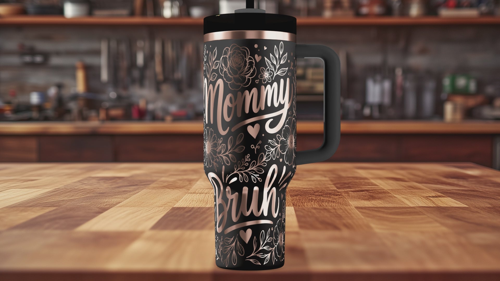 Floral Mama Seamless Tumbler Wrap – SVG | Laser File
