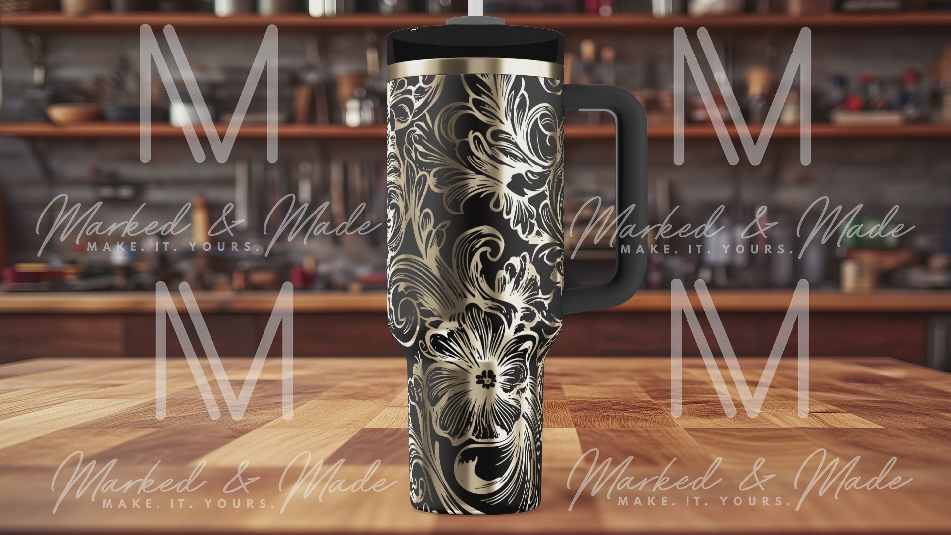 Tooled Leather Tumbler Wrap SVG Bundle  | Dark + Light  | Digital Download | Laser File