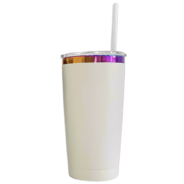 20oz Rainbow Plated Tumbler - Cream