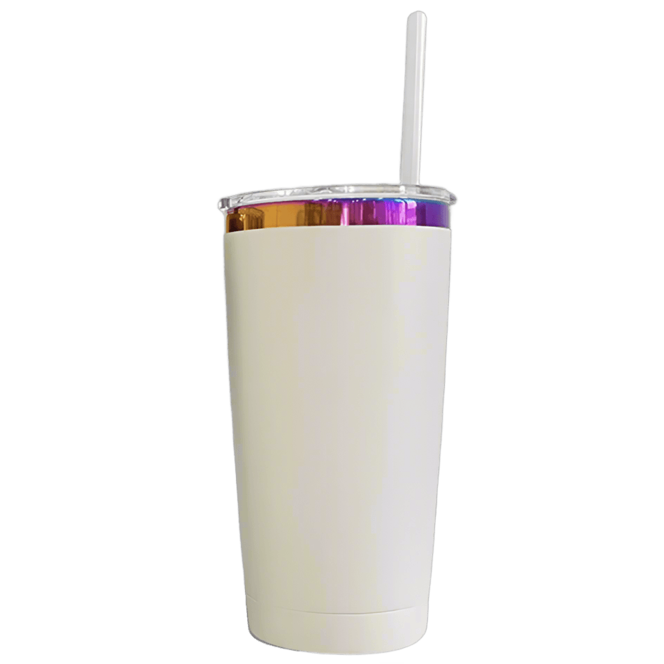 20oz Rainbow Plated Tumbler - Cream