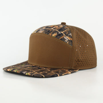 Dark Green Front with Alligator Camo and Dark Green Back | Performance Waterproof 7-Panel Hat