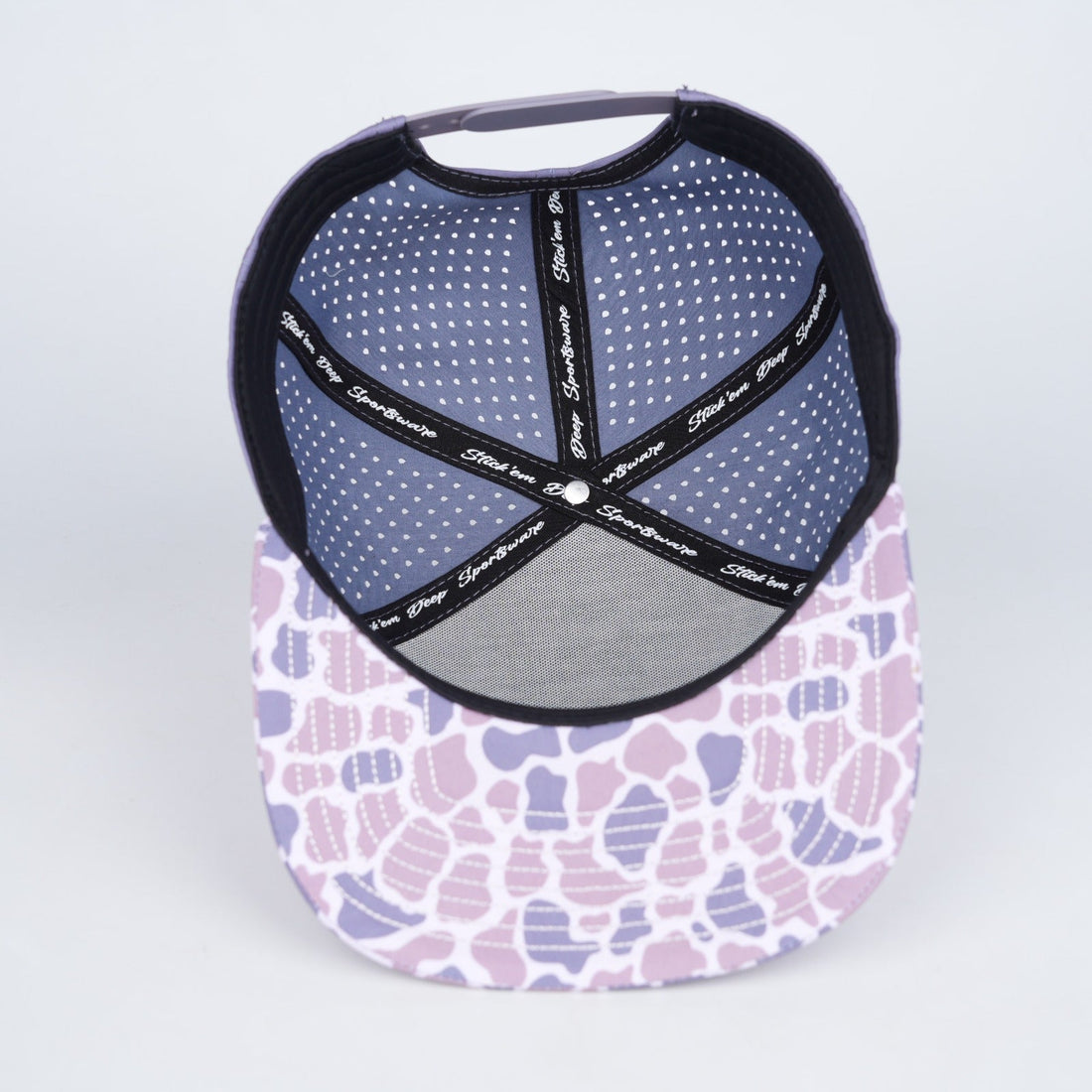 Light Pink Front With Pink And Grey Camo | Performance Waterproof 7-Panel Hat