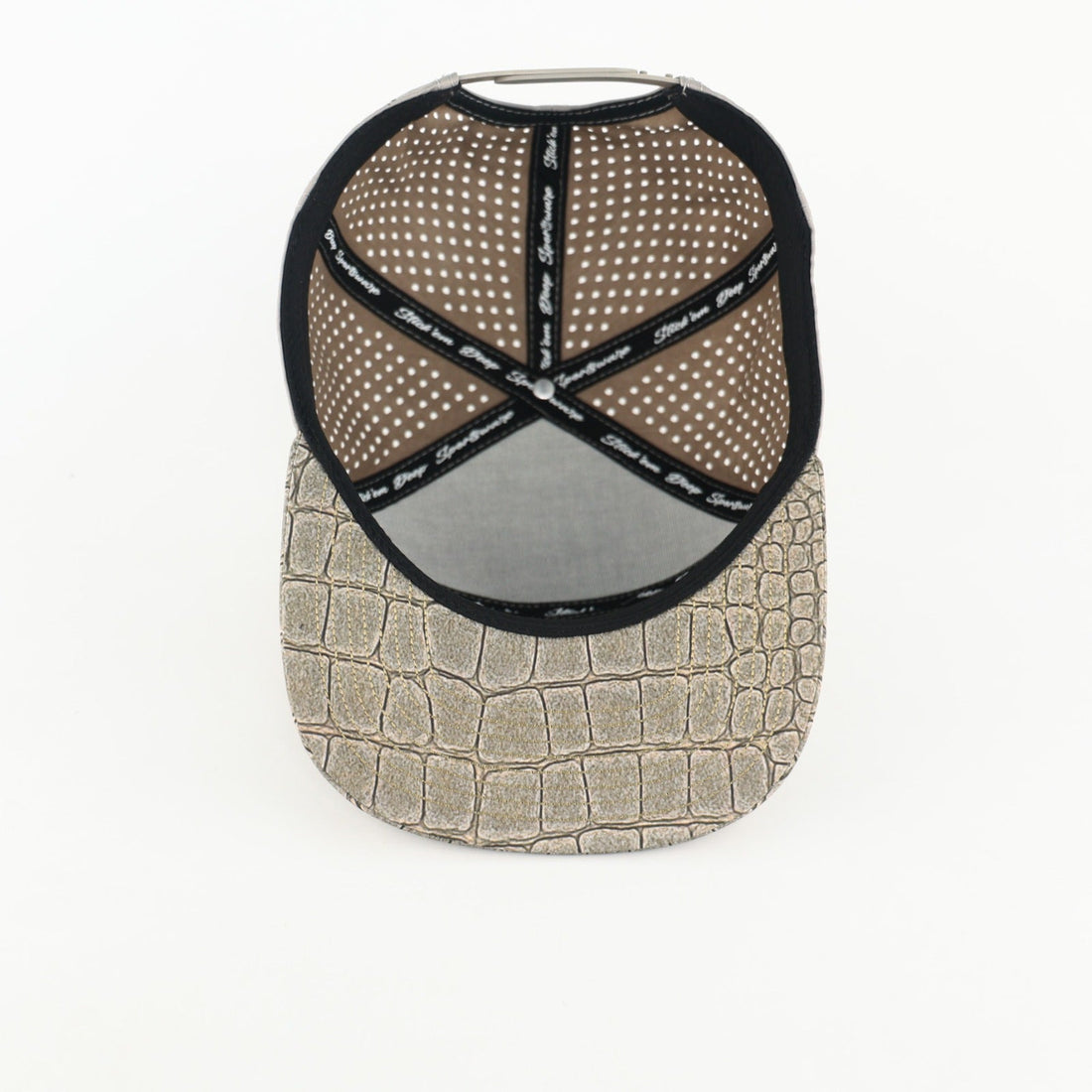 Grey Front Alligator Print With Grey Back | Performance Waterproof 7-Panel Hat