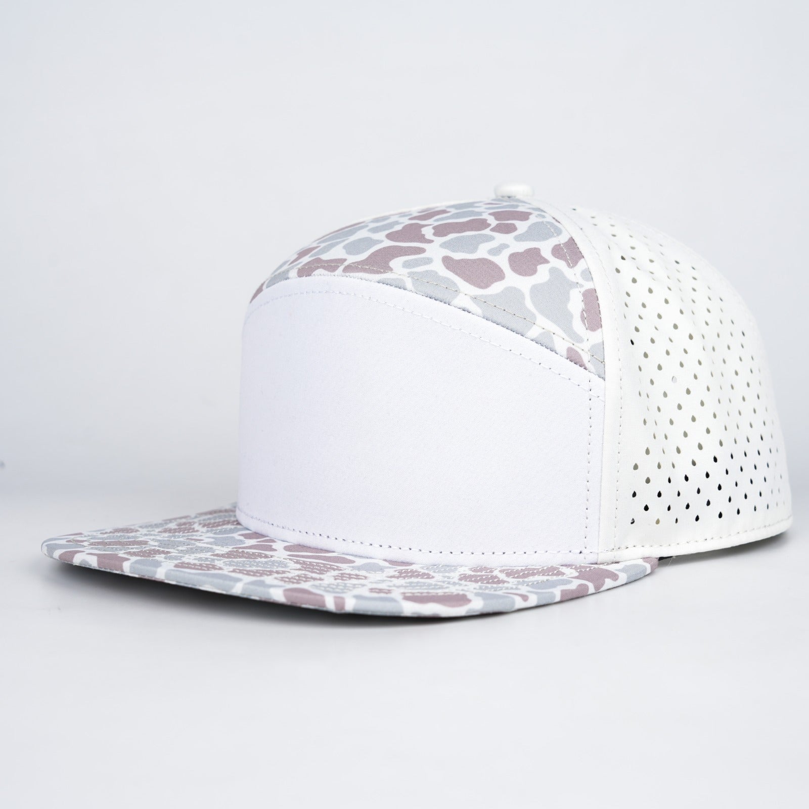 White Front Slate Brown Camo Yellow Back | Performance Waterproof 7-Panel Hat