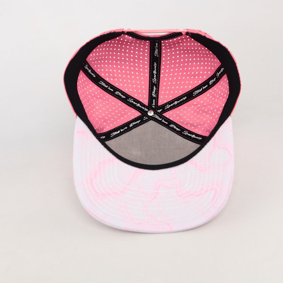 Pink Front Topo Style With Pink Back | Performance Waterproof 7-Panel Hat