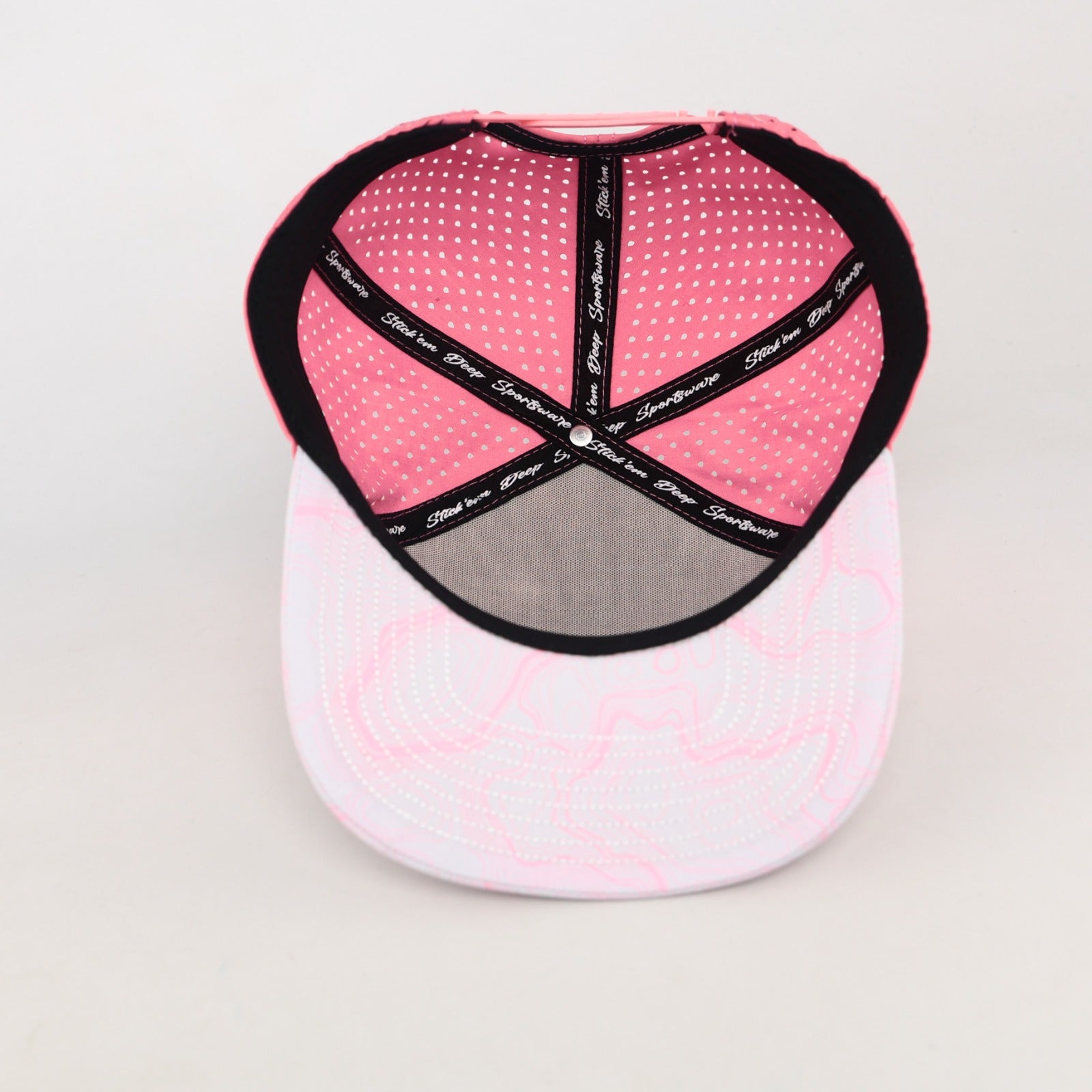 Pink Front Topo Style With Pink Back | Performance Waterproof 7-Panel Hat