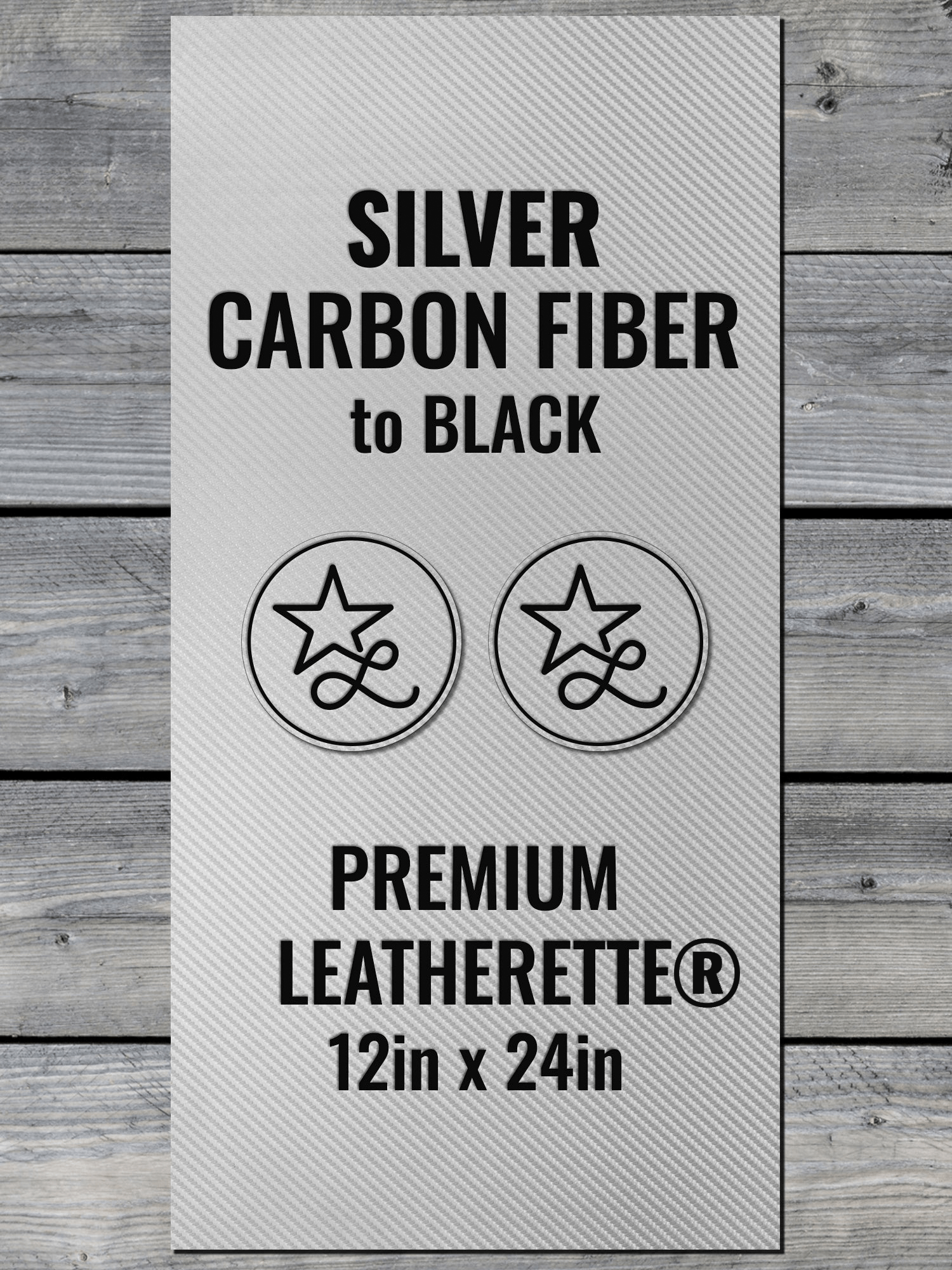 Silver Carbon Fiber / Black Durra-Bull Premium Leatherette® Sheets