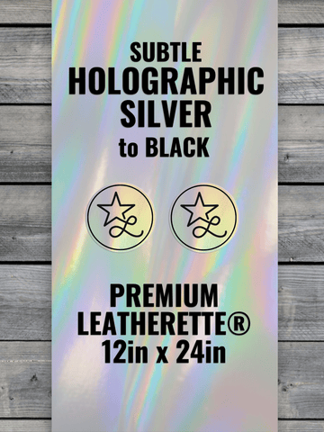 SUBTLE Holographic Silver / Black Durra-Bull Premium Leatherette® Sheets (12x24)